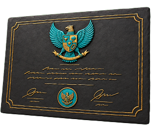 Licensed Garuda certificate emblem