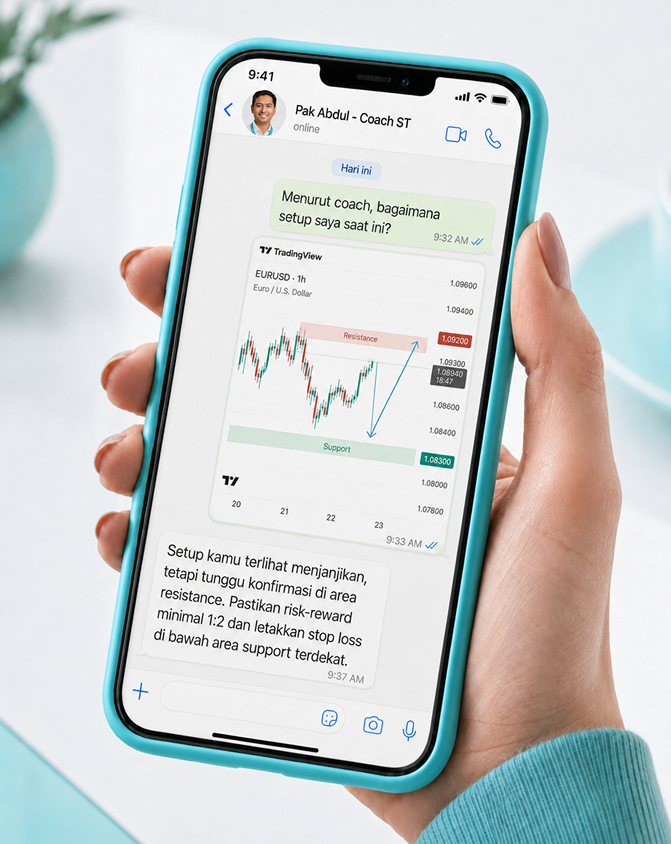 One-on-one mentor feedback on a phone screen